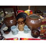 A good selection of stoneware jugs, mixed porcelain etc including Royal Doulton. Collect Only.