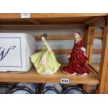 A Royal Doulton, spring ball HN 5467 and mistletoe and wine HN 5399. Collect Only.