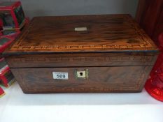 A good Victorian mahogany writing slope with ink bottles.