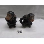 Two Beswick chimpanzee's.