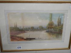 An early 20th century gilt framed and glazed watercolour signed but indistinct.
