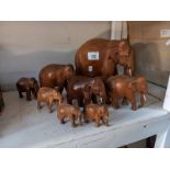 8 wooden elephant ornaments