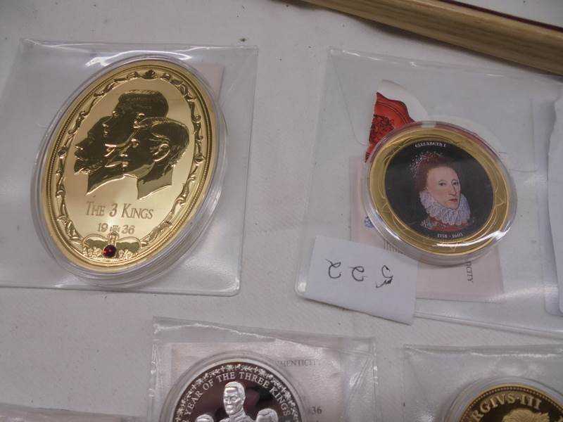 7 Queen Victoria/George III commemorative coins, lge oval 3 kings coin, 2 x 52 yrs of 3 kings coins, - Image 5 of 8