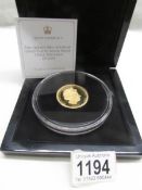 The Queen's 88th birthday gold plate on silver proof triple thickness £5 coin, 75 grams.