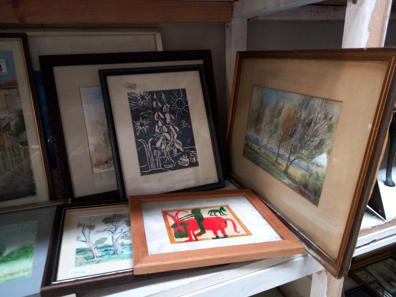 A quantity of framed & glazed watercolours & prints etc. - Image 3 of 3