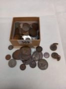 A quantity of old coins including Roman copies.