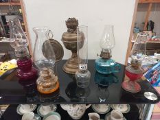 A quantity of various oil lamps. Collect Only.