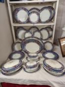 48 pieces of Staffordshire dinnerware including platters, tureens etc., COLLECT ONLY.