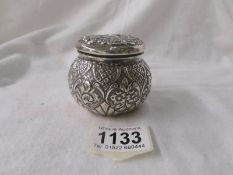 A Victorian silver trinket pot, Birmingham 1898, 3.14 ounces.