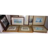 A quantity of framed & glazed watercolours etc.
