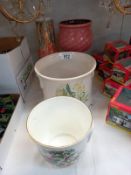 A Sylvac vase, a west German planter, Aynsley planter and 1 other. Collect Only.