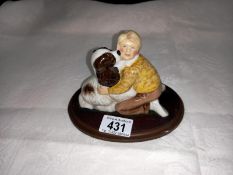 A rare Wade limited edition 'Welcome Home' figure of boy and dog.