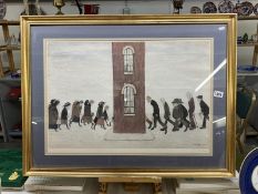 A Laurence Stephen Lowry, L.S.Lowry (1889 - 1976), a signed Lithograph meeting point.