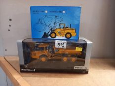 2 Volvo construction Diecast models by Sloup and Motorart.