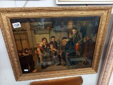 A Victorian framed and glazed lithograph 'Schoolmaster' signed J Hiddleman 1873