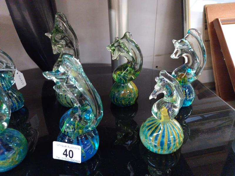 Ten Mdina glass seahorse paperweights, various sizes. - Image 3 of 3