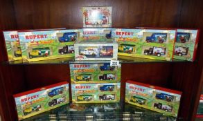 9 Lledo Rupert 75th anniversary special limited edition sets including Dandy and Beano models