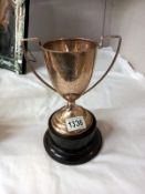 A Birmingham silver 1930 pigeon racing trophy engraved 1933-1941 Dents and Creases. 6 3/8oz or 180g