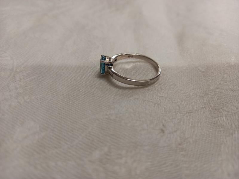 A colour change fluorite & serenite sterling silver ring & blue zircon & diamond sterling silver - Image 3 of 4