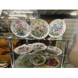 12 Franklin porcelain Royal horticultural society flowers of the year, plate collection with boxes.