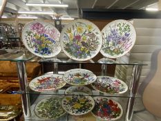 12 Franklin porcelain Royal horticultural society flowers of the year, plate collection with boxes.