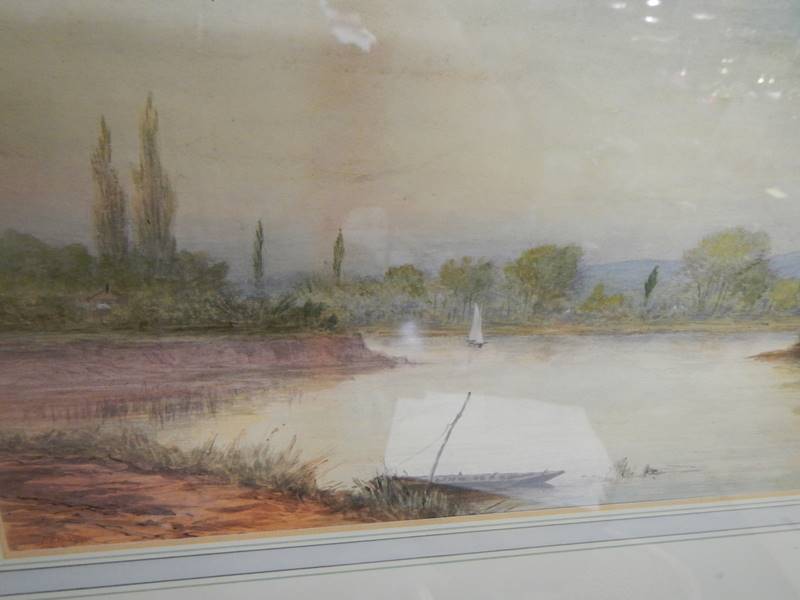 An early 20th century gilt framed and glazed watercolour signed but indistinct. - Image 2 of 3