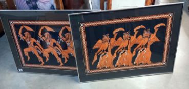 A pair of large classical Greek style erotic prints