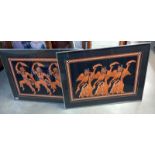 A pair of large classical Greek style erotic prints