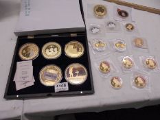 7 Queen Victoria/George III commemorative coins, lge oval 3 kings coin, 2 x 52 yrs of 3 kings coins,