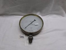 A brass steam pressure gauge by Rushton & Hornsby, Lincoln.