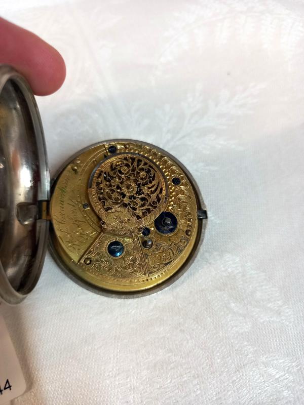 A silver chain driven pocket watch, Thos. Crawshaw Retford, in working order. - Image 2 of 4