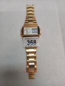 A large gold plated gents SofTech London digital analogue wrist watch