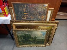 A selection of large gilt framed prints.