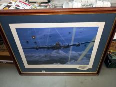 A large framed print 'G.George' by David Bryant, Avro Lancaster B1 signed Limited edition 15:15.