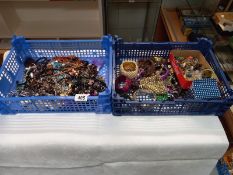 A mixed lot of necklaces and bracelets etc, 2 trays.