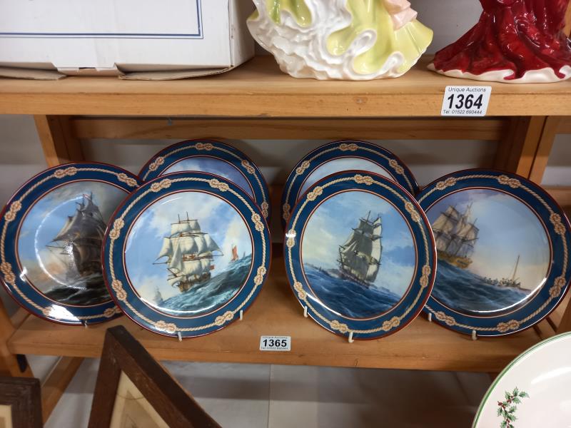 6 Royal Doulton great sailing ships of Disney cabinet plates.