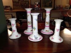 2 pairs and 1 other, 19th/20th Century continental pottery candlesticks