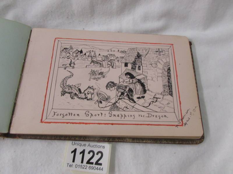 A circa 1901/10 autograph book with many sketches and paintings. - Image 7 of 11