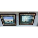 A pair of framed & glazed seascape watercolours, signed Alan Whitehead