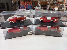 4 boxed schuco fire engines including Mercedes Benz L6600 Opel Blitz S3T