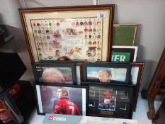 A quantity of Manchester united related prints & others etc.