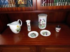 A Royal Worcester herbs jug and storage jar. Portmeirion and Botanical gardens.
