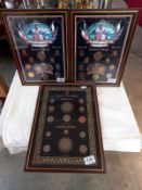 3 framed and glazed collages - 'The Royal Sterling collection' & 2 x 'Over 400 years of British coin