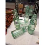 4 vintage small CODD bottles & 1 other