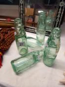 4 vintage small CODD bottles & 1 other