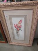 A framed and glazed print of tulips signed Rosalind Cuthwaite, (57 x 86 cm).