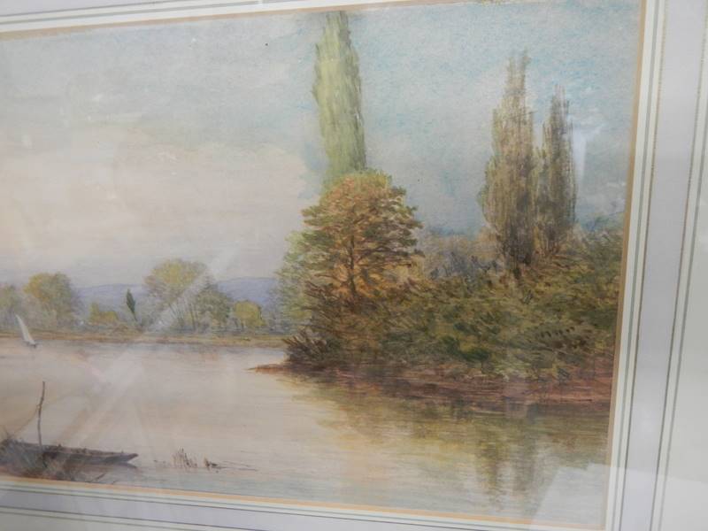 An early 20th century gilt framed and glazed watercolour signed but indistinct. - Image 3 of 3