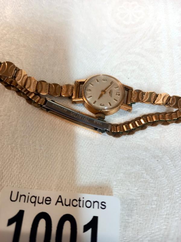 A Longines 9ct gold cased ladies wrist watch, in working order. - Image 3 of 3