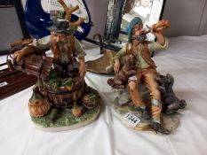 2 Capodimonte style tramp figures. Collect Only.