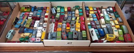 3 Trays of early play worn Lesney matchbox models.